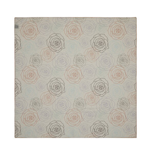 Beige Black Rose Bouquet Cotton Scarf - Thumbnail