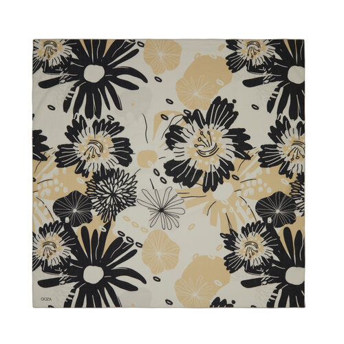 Black Beige Nihavent Cotton Scarf