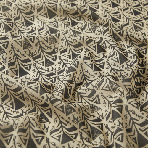 Black Cream Ethnic Pattern Cotton Scarf