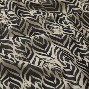 Black Tropic Leaf Cotton scarf - Thumbnail
