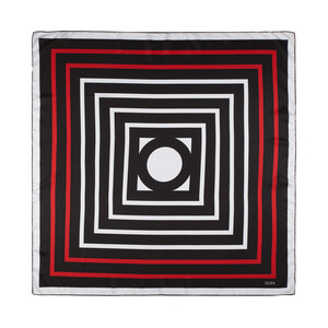 Black White Stripe Scarf - Thumbnail