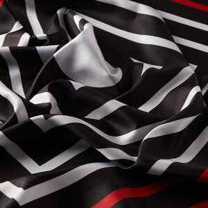Black White Stripe Scarf - Thumbnail