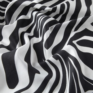 Black White Zebra Modal Silk Scarf - Thumbnail