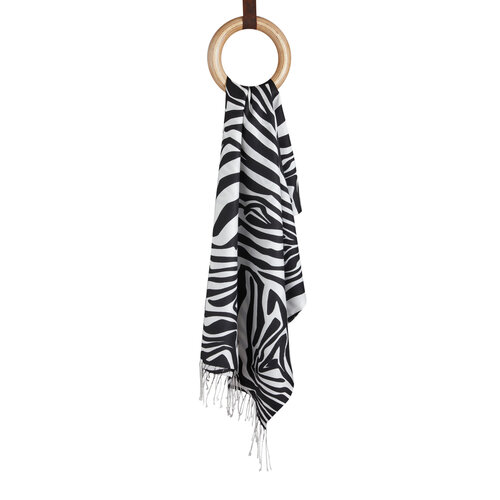 Black White Zebra Modal Silk Scarf