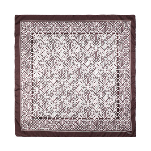 Brown Beige Style Monogram Scarf