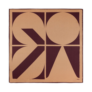 Burgundy Macro Puzzle Monogram Scarf - Thumbnail