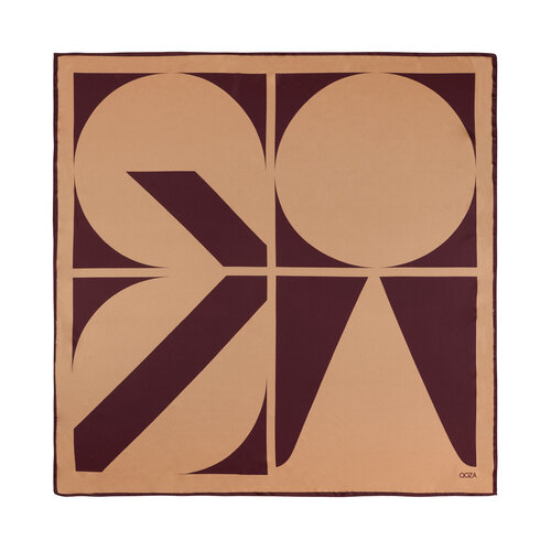 Burgundy Macro Puzzle Monogram Scarf