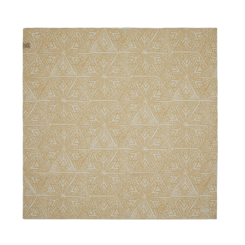 Cream Gold Ethnic Pattern Cotton Scarf