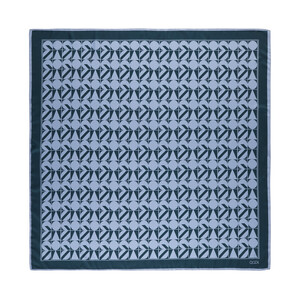 Denim Blue Puzzle Monogram Scarf - Thumbnail