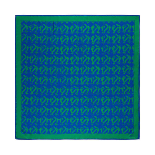 Emerald Green Puzzle Monogram Scarf