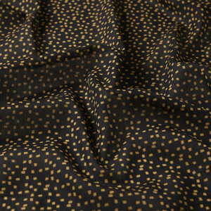 Gold Black Composite Pattern Cotton Scarf - Thumbnail