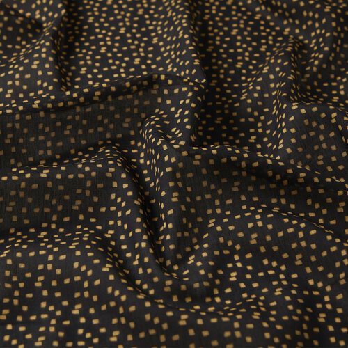 Gold Black Composite Pattern Cotton Scarf
