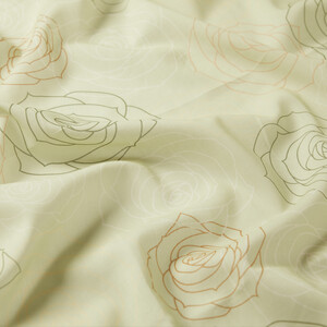 Light Menthol Rose Bouquet Cotton Scarf - Thumbnail