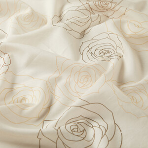 Mink White Rose Bouquet Cotton Scarf - Thumbnail