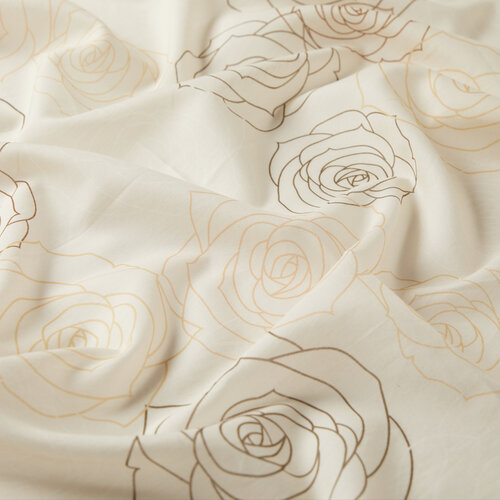 Mink White Rose Bouquet Cotton Scarf