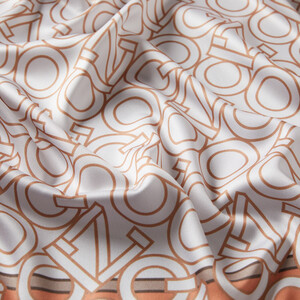 Orange Cream Style Monogram Scarf - Thumbnail