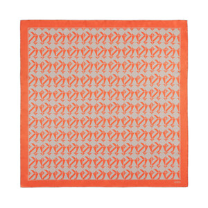 Orange Mink Puzzle Monogram Scarf - Thumbnail