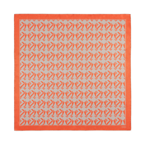 Orange Mink Puzzle Monogram Scarf