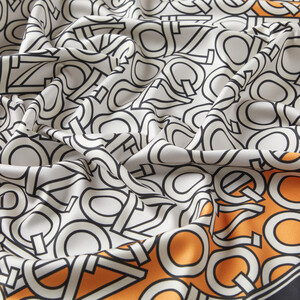 Orange Style Monogram Hijab - Thumbnail