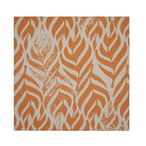Orange White Tropic Leaf Cotton scarf - Thumbnail