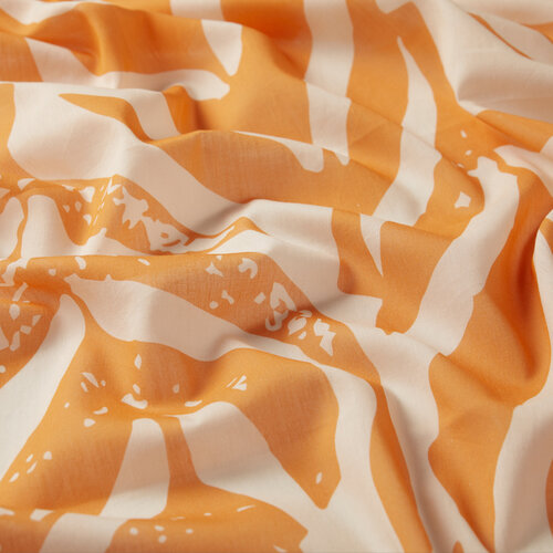 Orange White Tropic Leaf Cotton scarf