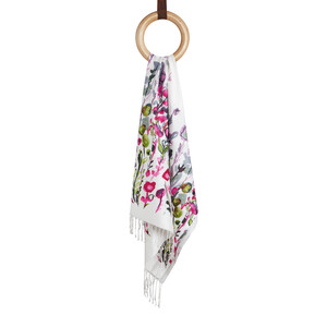 Pearl White Spring Canvas Modal Silk Hijab - Thumbnail
