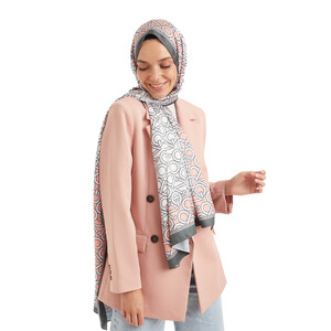 Pink Style Monogram Hijab - Thumbnail