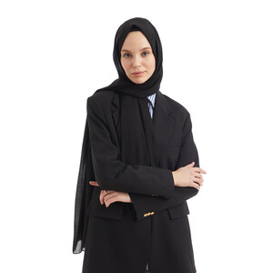 Piu Black Viscose Hijab - Thumbnail