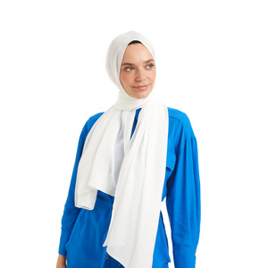 Piu White Viscose Hijab - Thumbnail
