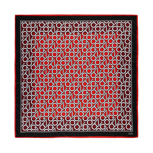 Red Black Style Monogram Scarf