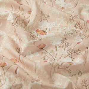 Rose Pink Wildflowers Cotton Scarf - Thumbnail