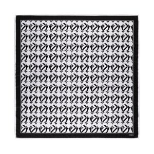 Siyah Beyaz Puzzle Monogram Eşarp - Thumbnail