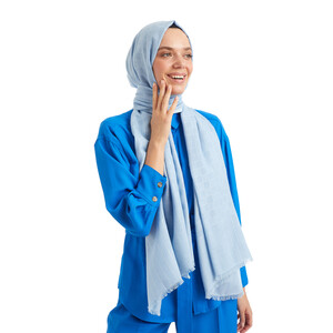 Sky Blue Mezzo Hijab - Thumbnail