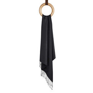 Solid Black Modal Silk Hijab - Thumbnail
