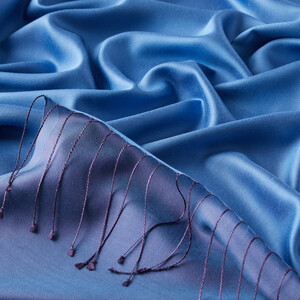 Solid Blue Modal Silk Hijab - Thumbnail