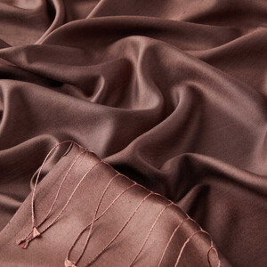 Solid Brown Modal Silk Hijab - Thumbnail