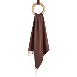 Solid Brown Modal Silk Hijab - Thumbnail