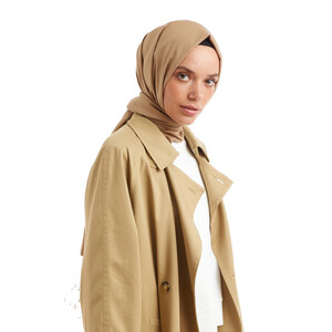 Solid Camel Modal Silk Hijab - Thumbnail