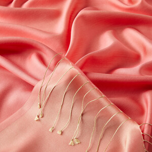 Solid Coral Modal Silk Hijab - Thumbnail