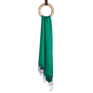 Solid Emerald Green Modal Silk Hijab - Thumbnail
