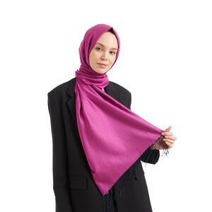 Solid Fuchsia Modal Silk Hijab - Thumbnail