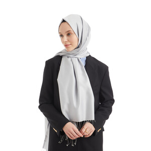 Solid Ice White Modal Silk Hijab - Thumbnail