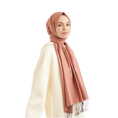 Solid Light Orange Modal Silk Hijab