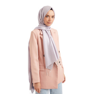 Solid Lilac Modal Silk Hijab - Thumbnail