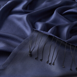 Solid Navy Modal Silk Hijab - Thumbnail