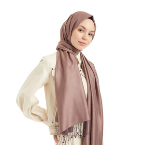 Solid Nude Modal Silk Hijab - Thumbnail