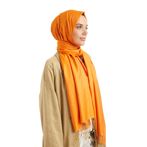 Solid Orange Modal Silk Hijab