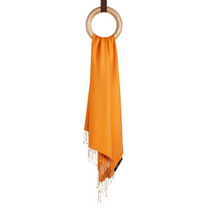 Solid Orange Modal Silk Hijab - Thumbnail