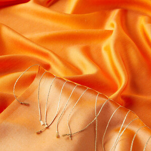 Solid Orange Modal Silk Hijab - Thumbnail