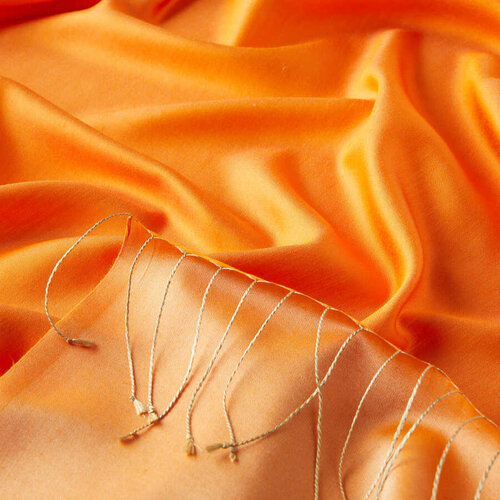 Solid Orange Modal Silk Hijab